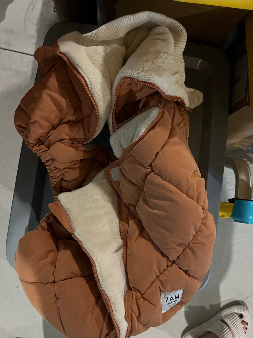 7AM Enfant Cozy Quilted cocoon - Rust/Cream